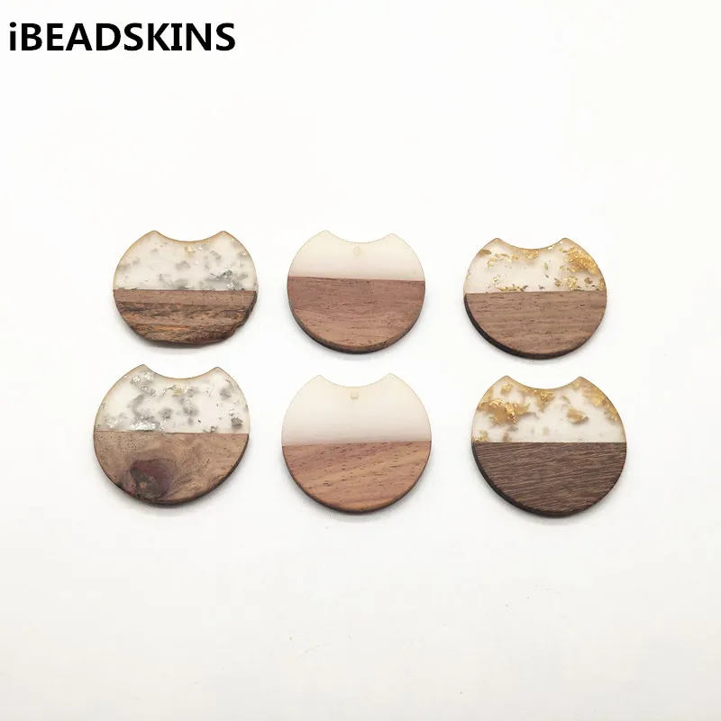 

New arrival!37x35mm 30pcs round-shape wood with Resin charm for stud earrings,earrings accessories,Earring parts,jewelry DIY
