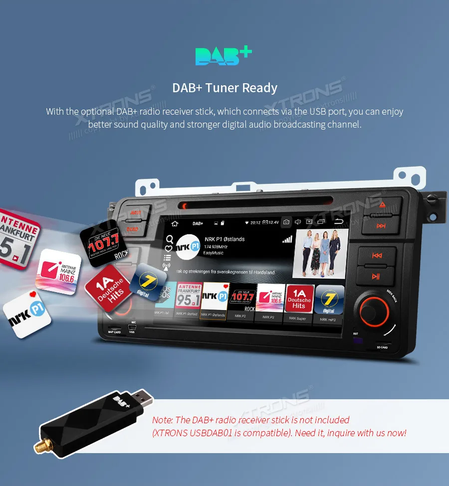 Excellent XTRONS PX6 Android 9.0 64G Car Stereo DVD Radio Player GPS for BMW E46 Sedan 1998-2000 2001 2002 2003 2004 2005 For Rover For MG 13