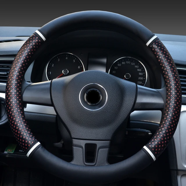 Buy Automotive interior accessories Antiskid Steering Wheel Cover silver red