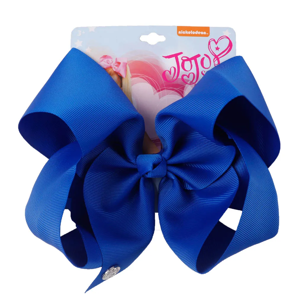 8 дюймов Jojo Siwa однотонные бантики для волос корсажная лента заколка для волос для детей девочек завязанные банты JOJO заколки для волос с кнопками аксессуары для волос - Цвет: 16