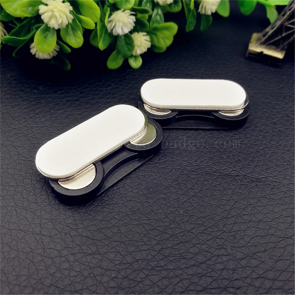 

10pcs/lot 33*13mm Custom Strong Magnetic Name Tag Badge Fastener ID Holder Metal Card Plate With Two Neodyminum Security Magnet