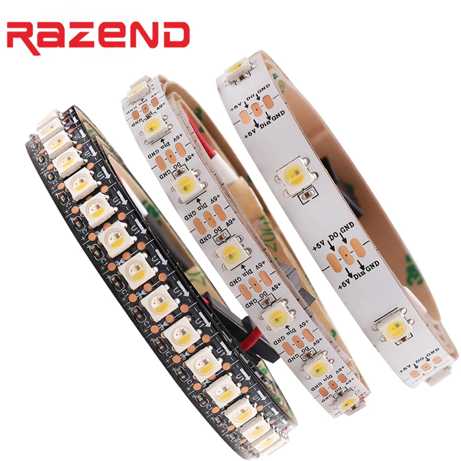 

1m 5m SK6812 (similar ws2812b ) RGBW 4 Color in 1 30/60/144 leds/pixles/m WWA individual addressable led strip 5V IP30/IP65/IP67