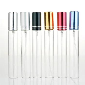 

100Pieces/Lot 15ml Fragrance Empty transparent Bottle Cosmetic Packaging With Spray& Aluminum Spray Atomizer with lines