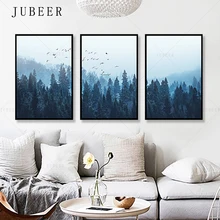 

Nordic Landscape Poster Modern Wall Art Prints Forest Scape Poster and Prints Scenery Decoration Picture for Bedroom