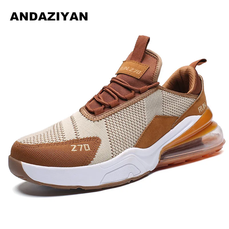 

2019 new air cushion shoes men's casual shoes with wild students flying woven shock absorption wear shoes