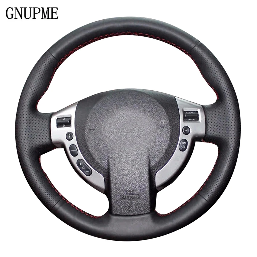 DIY черные чехлы на руль из искусственной кожи для Nissan Qashqai 2007-2013 Rogue 2008-2013 X-Trail |