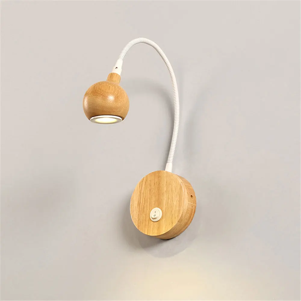 Креативный скандинавский прикроватный настенный светильник для спальни может быть изогнут простой современный настенный светильник для гостиной бревна AC90v-260v
