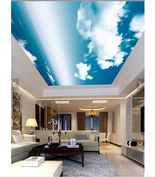 

3D wallpaper 3d ceiling wallpaper mural wall paper Spectacular baiyun ceiling frescoes on the sea 3d living room photo wallpaper