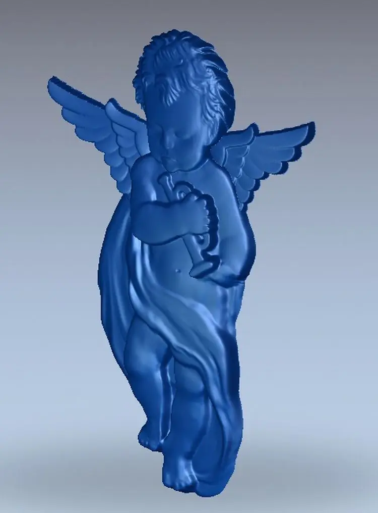 3d модель рельеф для ЧПУ в формате STL Angel_with_tube|3d model relief|3d relief modelfor cnc |