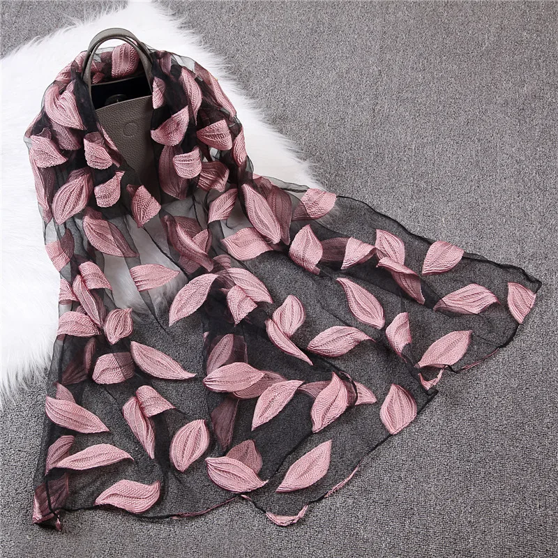 Женский легкий прозрачный платок из органзы, сетчатый платок, мягкий бандана-шарф женский хиджаб, шарфы, пляжные палантины - Цвет: Baby Pink