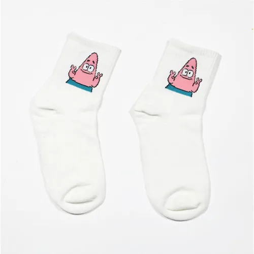 귀여운 일본 카와이 여성 동물 만화 튜브 양말, 귀여운 계란 토끼 표범 면화 긴 양말 여성 및 숙녀 핑크 밀크 화이트 삭스 5