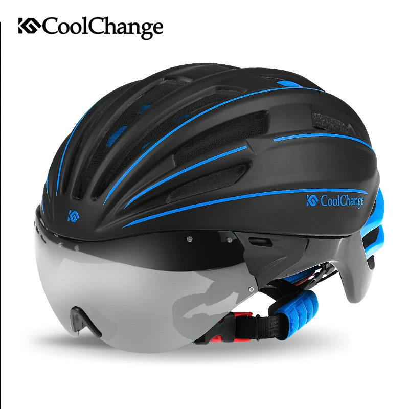 Buy CoolChange MTB helmet with goggles glasses men and