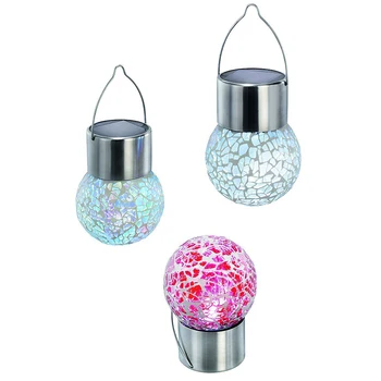 

1pcs Outdoor Solar LED Light GRB Lighting Crack Glass Solar Hanging Bulb Crackle Ball Waterproof Garden Holiday Decoration