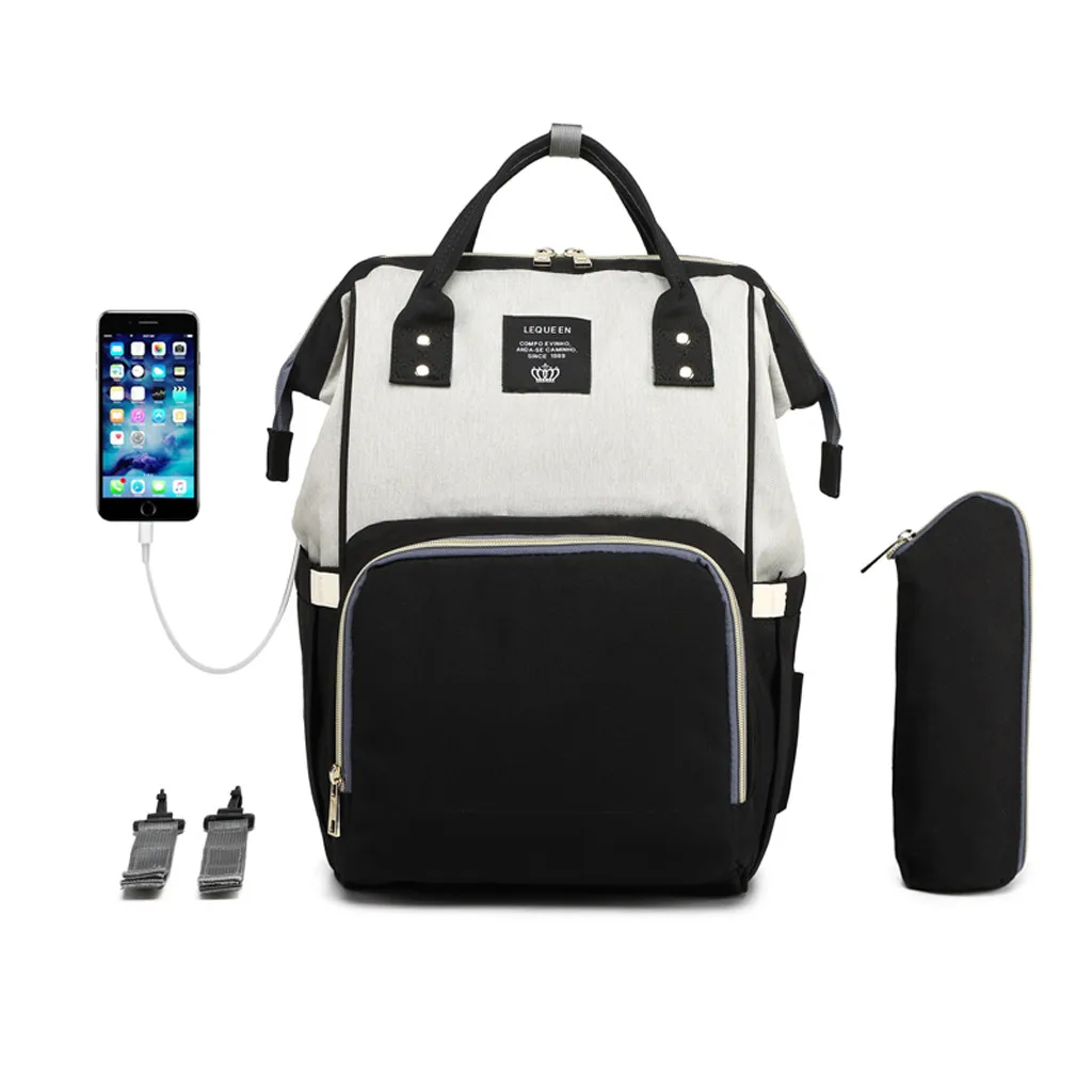 

2019 Baby Diaper Bag With USB Interface Large Capacity Waterproof Nappy Bag Kits Mummy Maternity Travel Backpack Nursing Handbag