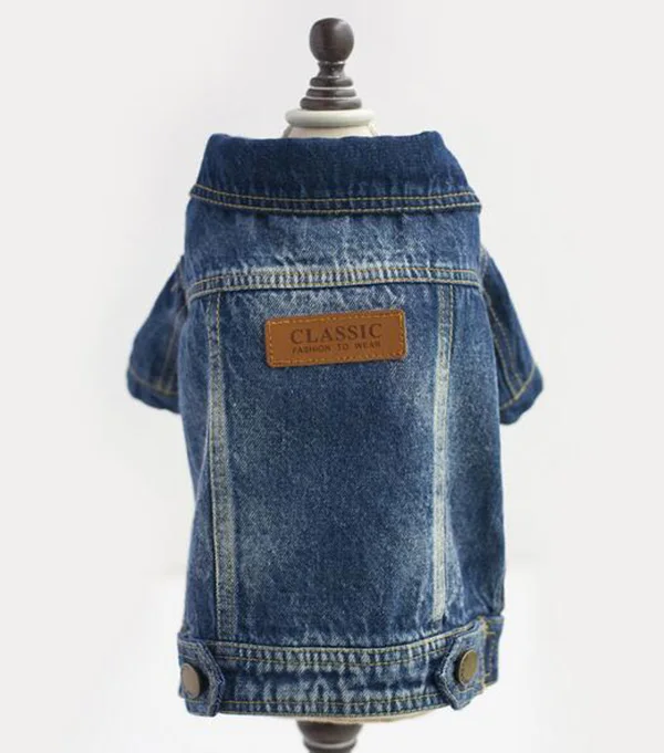 Wholesale pet dog cat cool jackets doggy fashion denim overcoat costume