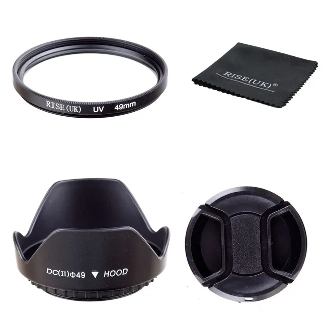 Best Offers 49mm Flower Lens Hood &UV Filter &Lens Cap set for canon for Sony NEX series lens diameter of 49mm DSLR