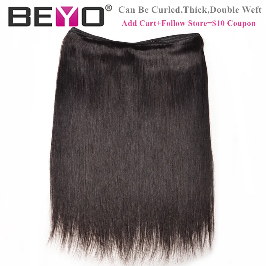 Beyo Straight Hair Bundles 100% Human Hair Bundles Non-Remy Hair Extensions 1/3/ 4 Bundle Deals 8-28 Inch Indian Hair Bundles