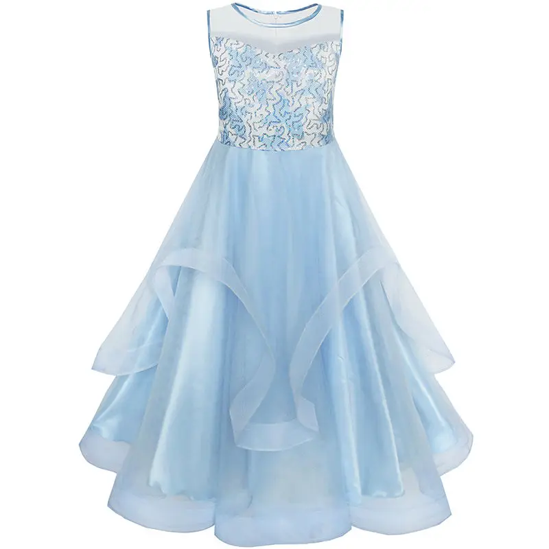 Sunny Fashion платья для девочек платье Цветок Вышитый Цехин Свадьба Карнавальное шествие Подружка невесты