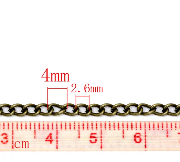 8 сезонов античная бронза звено-открытый панцирные цепи фурнитура 4x3 мм, продается в упаковке 10 м