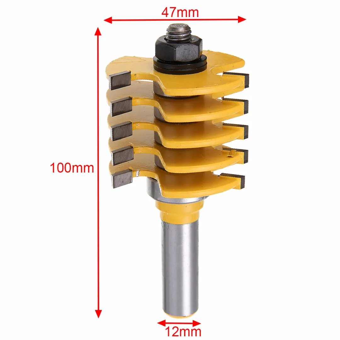1/2 inch Shank Adjustable Box & Finger Joint Router Bit  Cone Tenon For Woodworking Cutter Power Tool