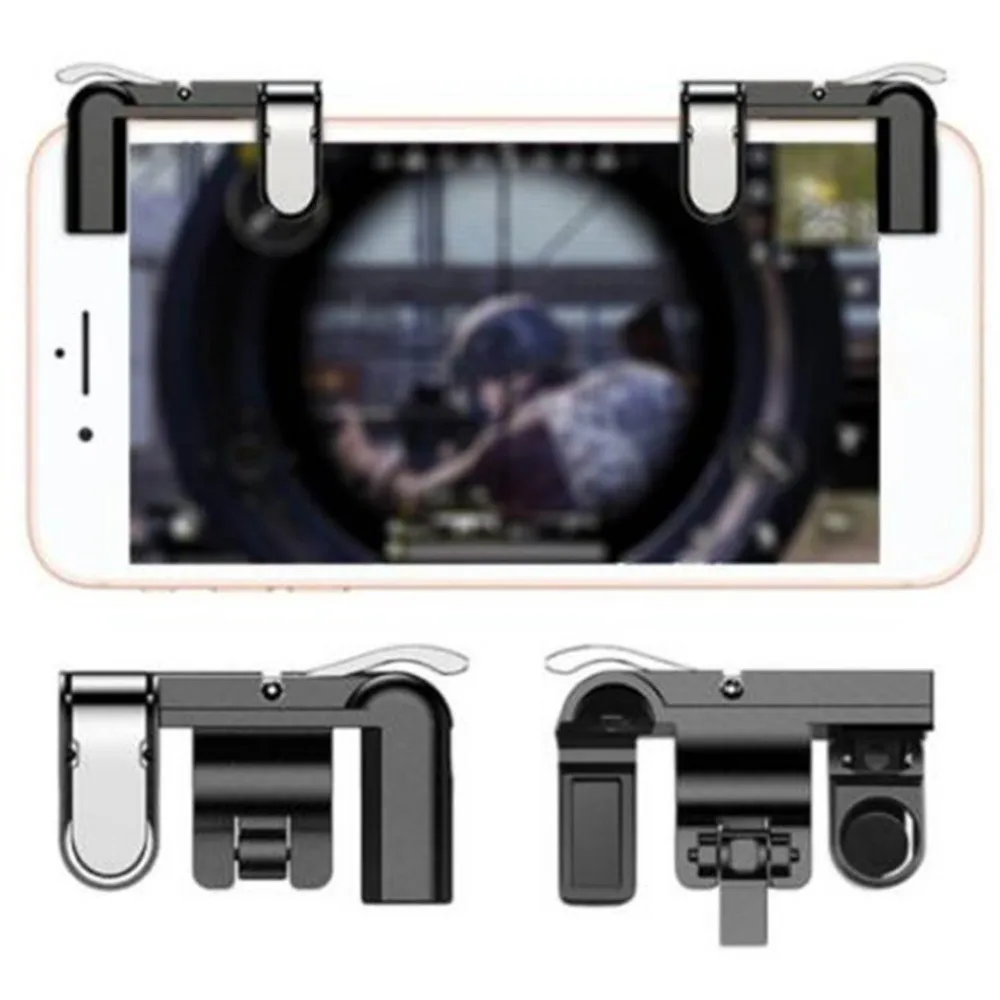 Goede 2 st Gamepad For a PUBG Trigger Fire Knop Joysticks Shooting Game Doel Sleutel L1R1 For a voor Iphone Xiaomi controle