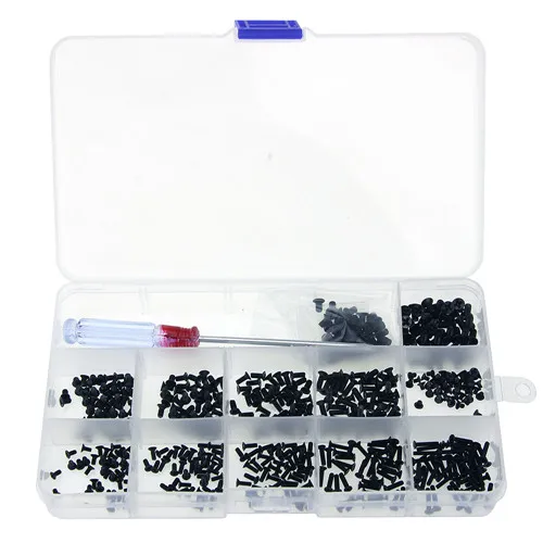 12 типов мини-винтов Diy набор винтов для ноутбука компьютера DIY сборка ремонта винтов крепежа - Цвет: Black