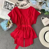 Women-s-summer-short-sleeve-thin-chiffon-shirt-female-high-waist-belt-pullover-Shirt-Blouse-TB158.jpg