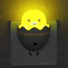 US Plug EU Plug Yellow Duck AC110-220V 0.2W Wall Socket Light-Control Sensor LED Night Light Bedroom Lamp Bulb Gift For Children led nightlights wall socket lamps cartoon chick light control sensor sensor night light for kids bedroom bedside lamp us plug