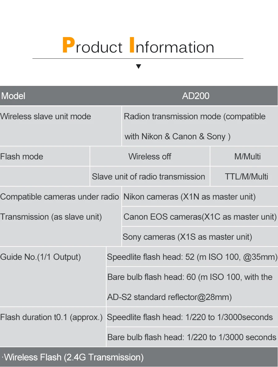 Godox AD200 200Ws ttl GN60 HSS вспышка Встроенный 2,4G беспроводной и Xpro-C/N/F/S/O/P передатчик для Canon Nikon Fuji sony Olympus
