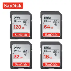 SanDisk Ultra SD Card 128 Гб 64 32 16 SDHC/SDXC UHS-I 80 МБ/с./с. карты памяти Class 10 для цифровой Камера