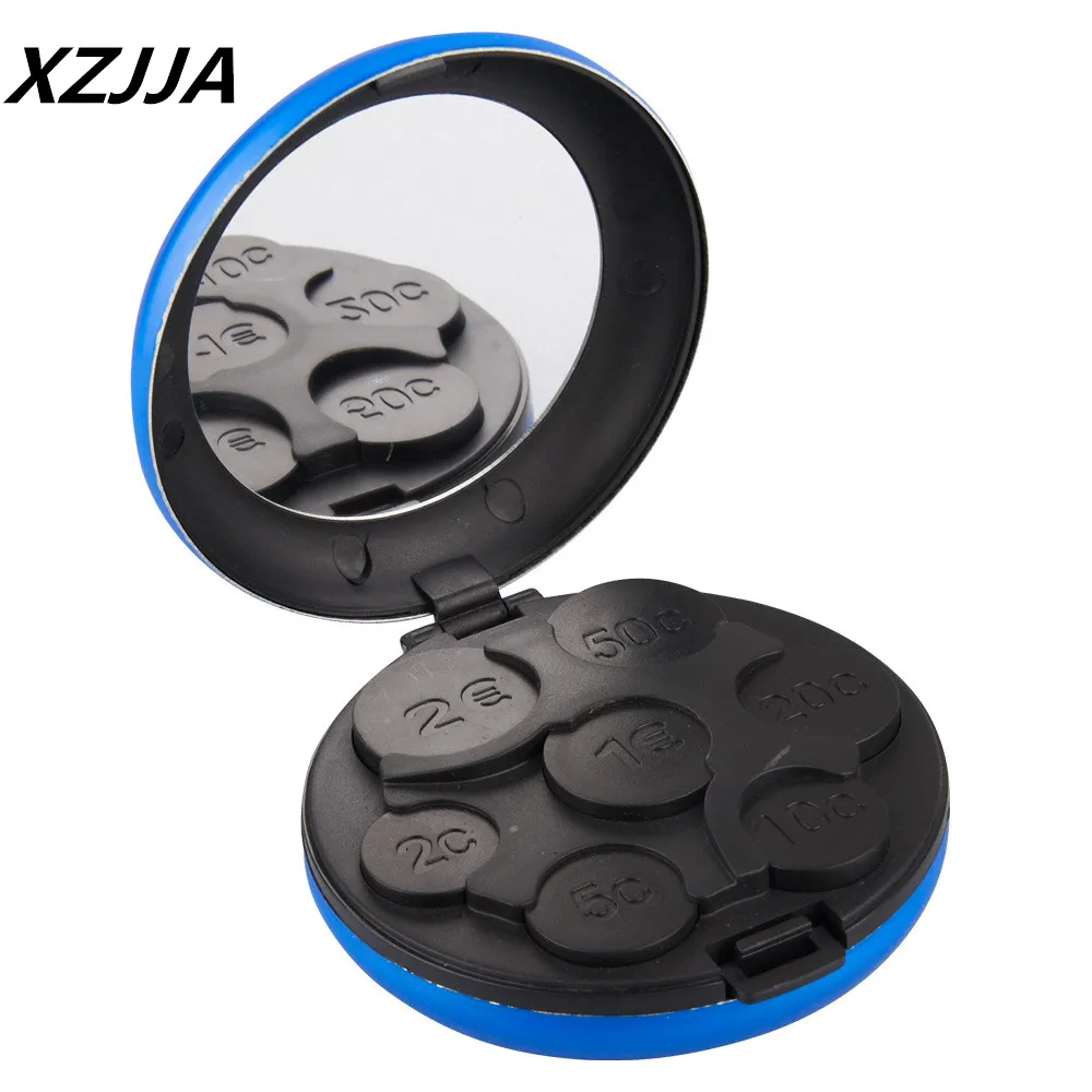 Round coin box Euro Dollar Coin Dispenser Coins Purse Wallet Holders