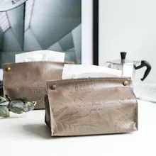 Роскошная коробка для салфеток из искусственной кожи с рисунком ананаса, складной держатель для салфеток, прямоугольная коробка для хранения бумажных салфеток для дома, кухни