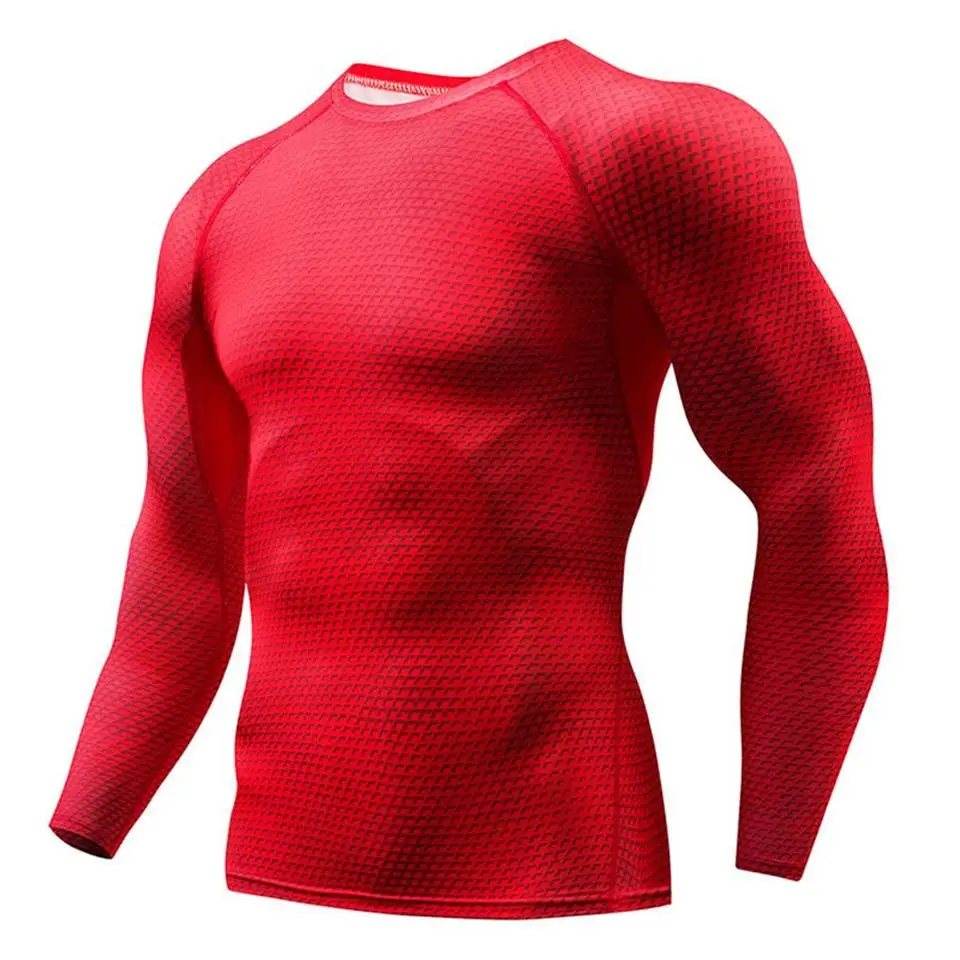 

Red Compression Elasticity Sport Shirt Men Quick Dry Mens Running T-shirts Snake Gym Clothing Fitness Top Rashgard Soccer Jersey