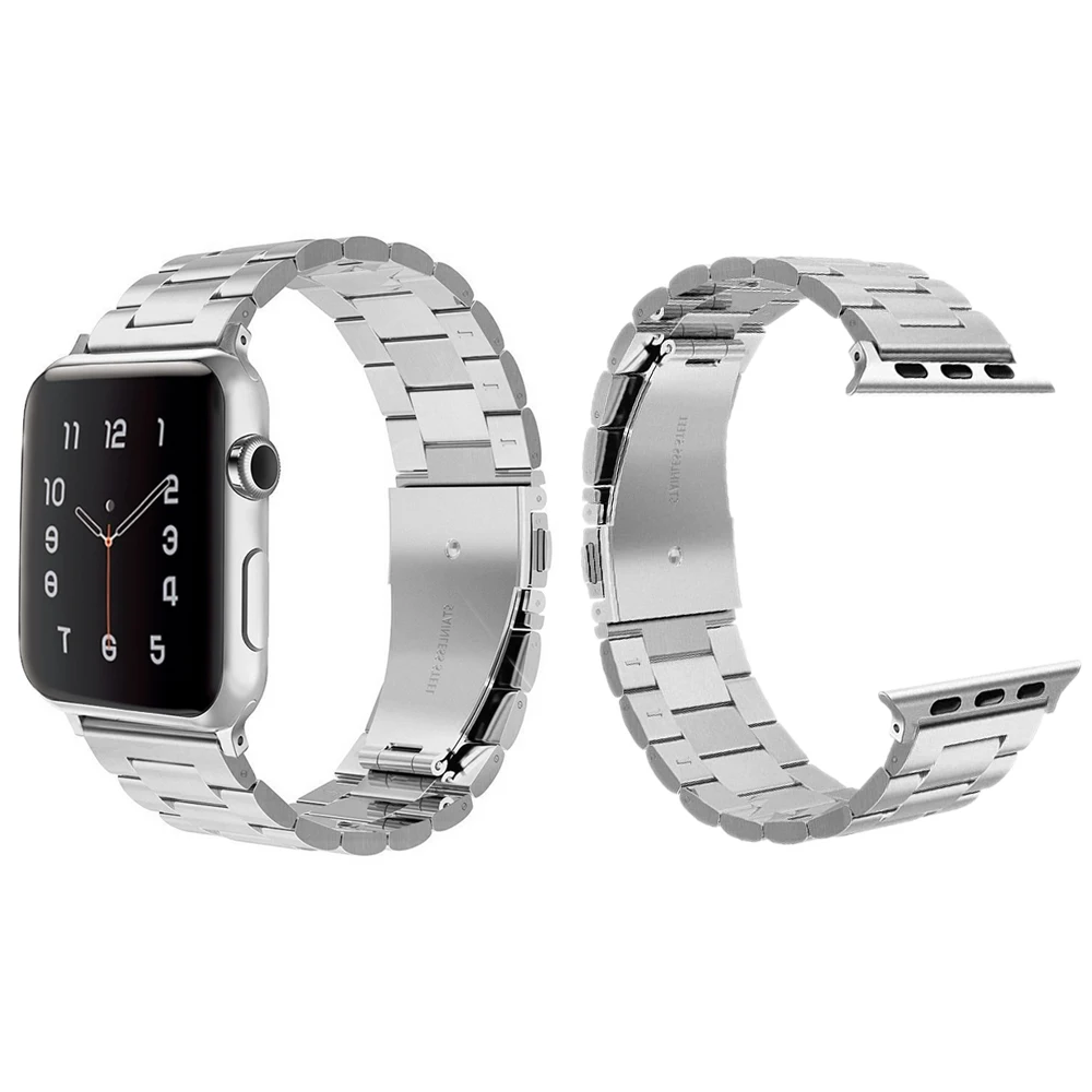 Для apple watch ремешок из нержавеющей стали ремешок для apple iWatch серия 4 серия 3 2 1 38 40 мм розовый 42 44 мм черный металлический ремешок