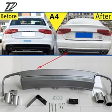ZD 1 комплект для Audi A4 B8 B9 аксессуары 2009-2012 2013 S4 стиль автомобильный глушитель для выхлопной трубы с заднего бампера Диффузор