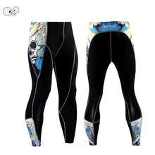 Базовый слой, прилегающие быстросохнущие лосины для бега, колготки для мужчин с 3D принтом волка, компрессионные штаны, спортивные Леггинсы для бега, спортивные брюки для бодибилдинга