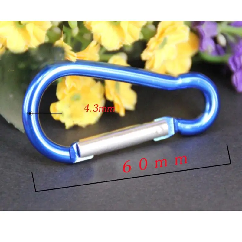 

20pcs Aluminum Alloy Carabiner Type D 6cm Outdoor Climbing Safety Hook Screw Lock Backpack Buckle Hanging Padlock Tools