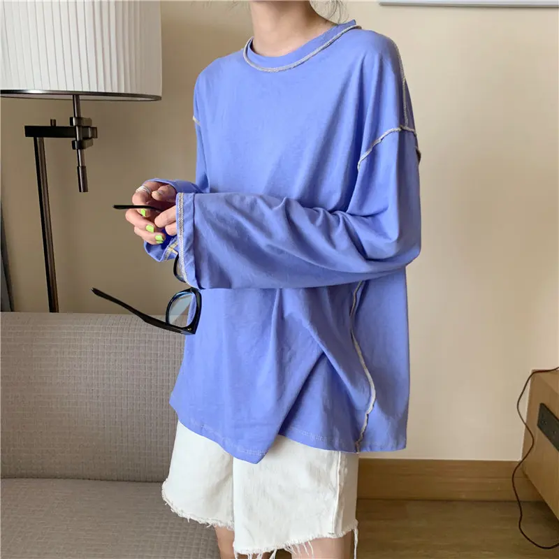 

Alien Kitty Summer Solid Color-Hit Women Hot Selling Fashion Loose Casual Full-Sleeved New Style All-Match T-shirts 5 Colors