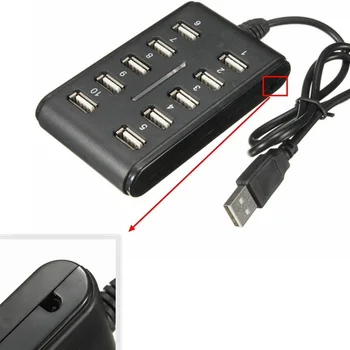 

For PC laptop High Speed USB 2.0 Hub Multi Personal HUB USB Laptop USB Splitter 10 Ports