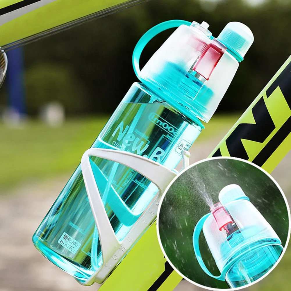 600 мл Спортивная велосипедная бутылка для воды с распылителем для спортивного зала, портативная дорожная распылительная чашка для питья, пластиковые бутылки для скалолазания на открытом воздухе