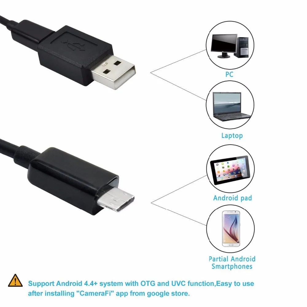 Endoscope Lens 3.5m Waterproof Mini HD Camera Snake Tube 5.5 mm Rigid Cable USB Inspection LED Borescope for Android Phone PC