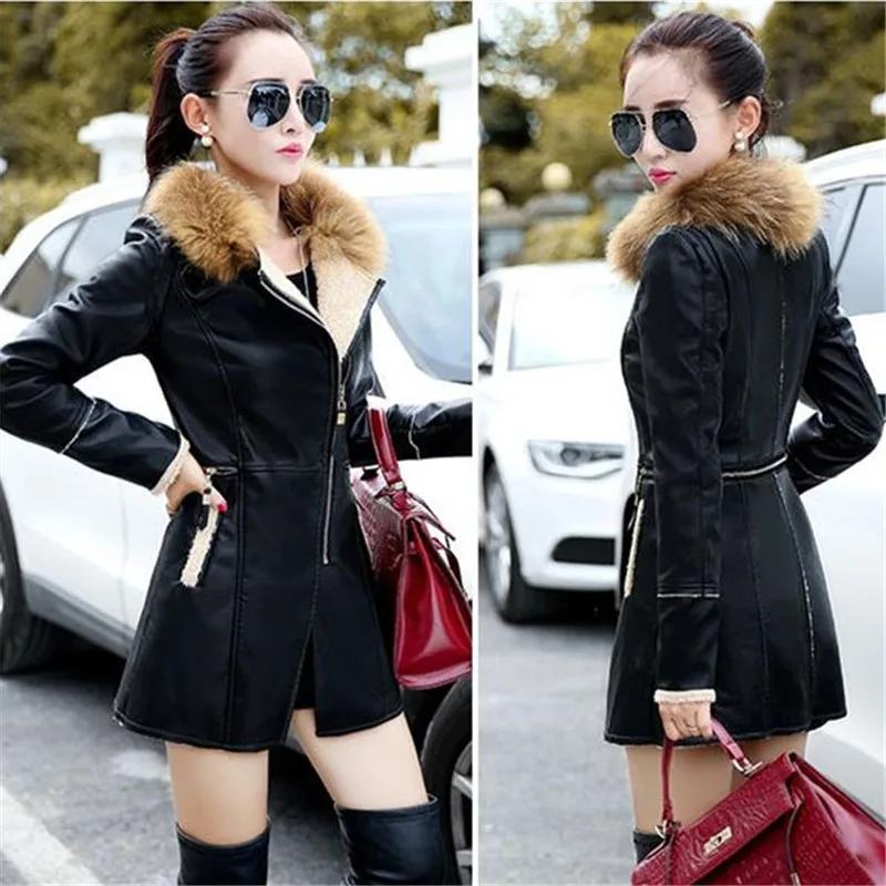 Cuir Longue Hivers Cultiver 2016 De Thermique La Mode Colliers Composite Moralité Amovible Féminine Automne En Manteau Sa RgARwq4