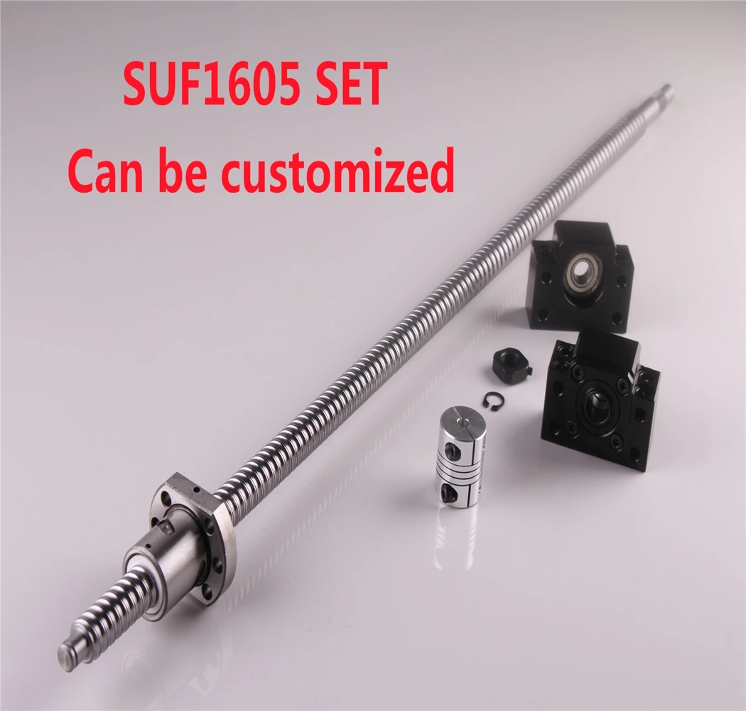 

Ball Screw SFU1605-250 350 400 450 500 600 650 900 1000 1200 1500mm End Machine & BK12 BF12 + 6.35x10mm Coupler Set