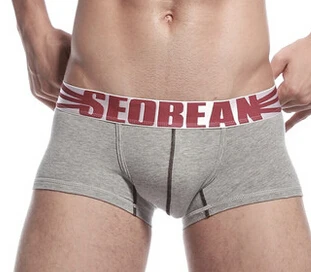 SEOBEAN мужские хлопковые боксеры нижнее белье neopreno hombre боксеры нижнее белье сексуальные Стрейчевые пижамы шорты мужские calecon Мужской бандаж - Цвет: Серый