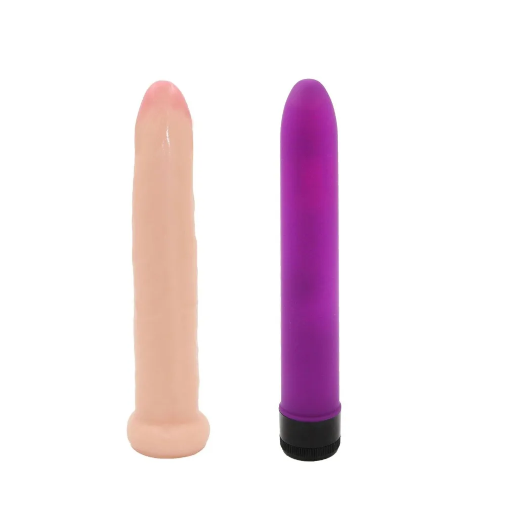 2 PCS Silicone Soft Flexible Penis Dildo Realistic & Multi-speed Dildo Vibrators Masturbator Vibrator Sex Toys for Woman