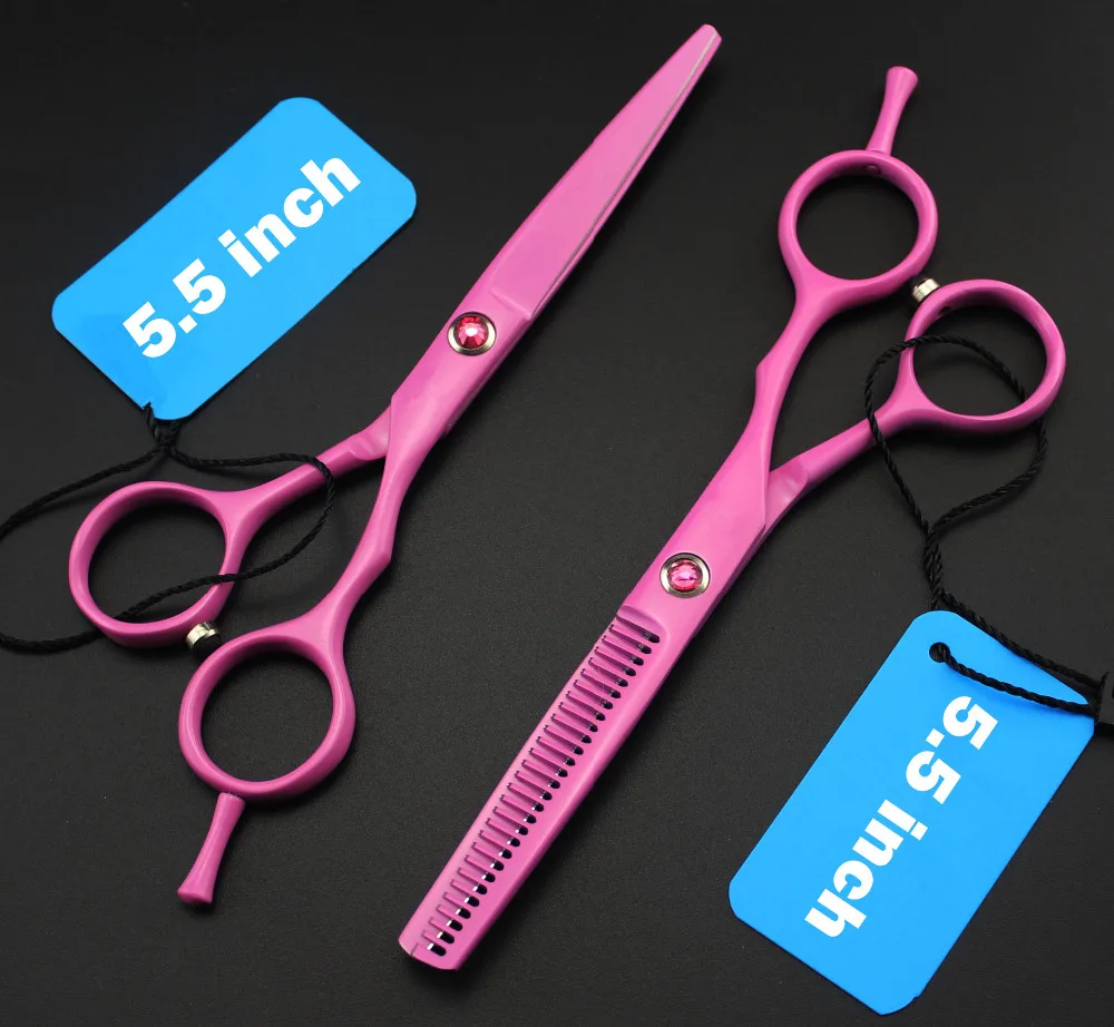 Professional 5.5 Inch Japan Pink Hair Scissors Set Cutting Hot Shears