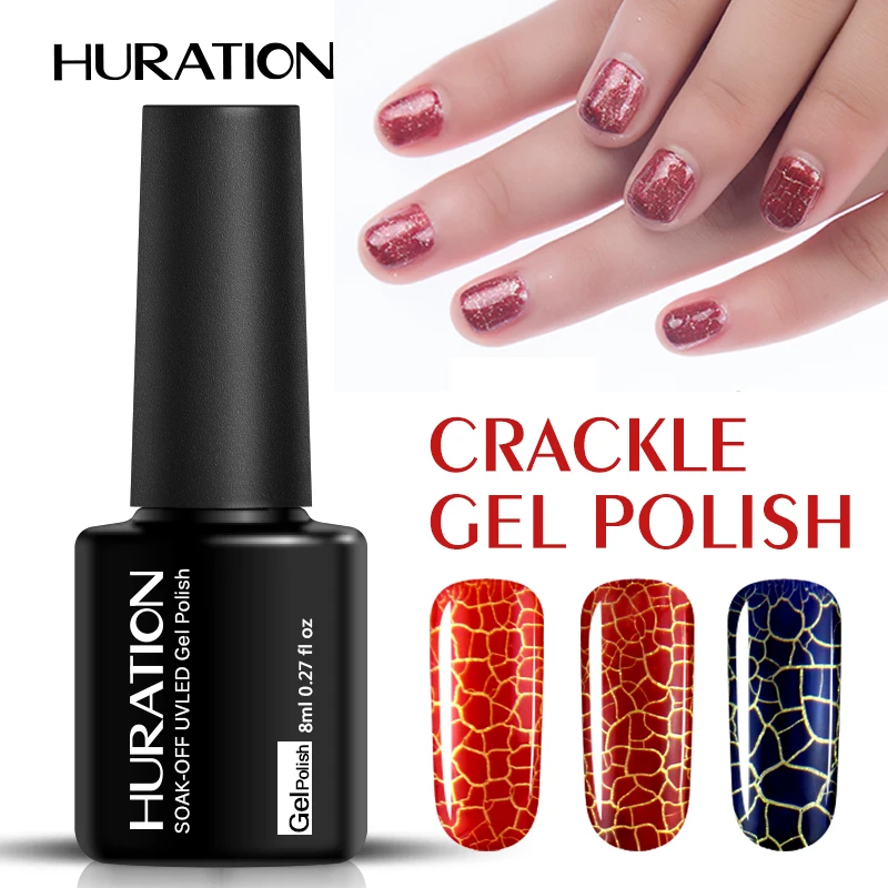 

Huration Crack Nail Gel Polish Cracking Shatter Pattern Soak Off Gel Varnish Nail Art Design Hybrid Long Lasting Acrylic Lacquer