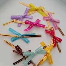 100 шт Красочный Бант Милая пекарня металлическая проволока для печенья/конфет/торт подарочная упаковка для хлебобулочных изделий отделочные сумки