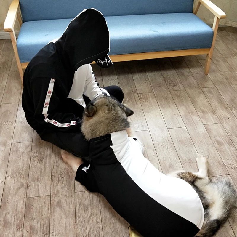 Tide Brand Dog Clothes Pet Puppy Hoodie Parent-Child Outfit French Bulldog Pug Teddy Jacket Coat for Dogs cat Keeping Warm TLC03