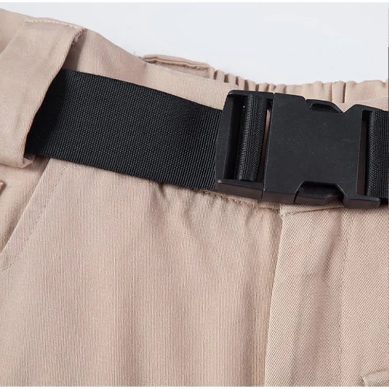 Высокая талия широкие брюки карго женские шорты пояса сплошной хаки карман Женские шорты 2019 летняя винтажная женская повседневная одежда